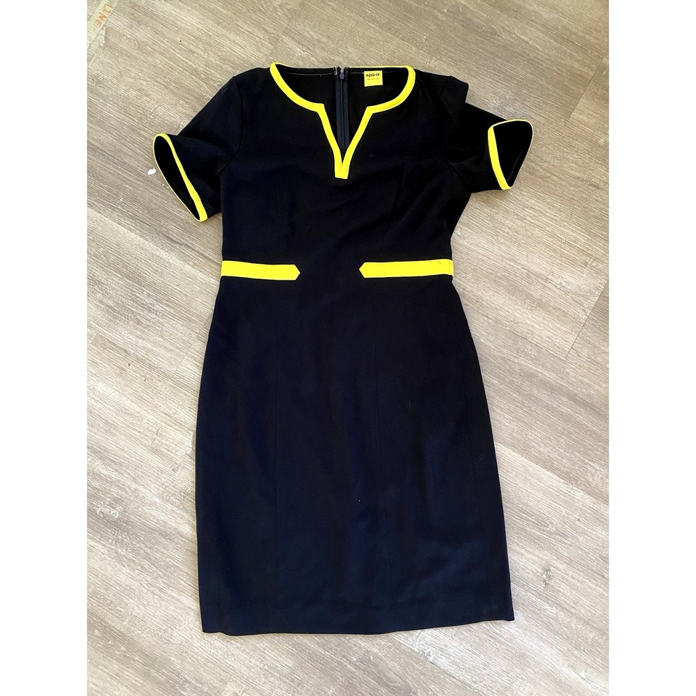 Authentic Spirit Airlines Flight Attendant Uniform Dress Sz 6 Halloween Costume